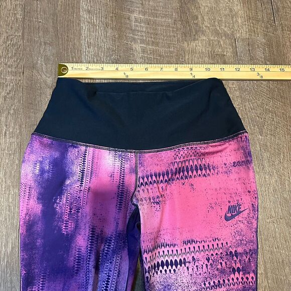 Nike Womens Purple Pink Running Activewear Yoga Leggings S Small - Picture 3 of 6